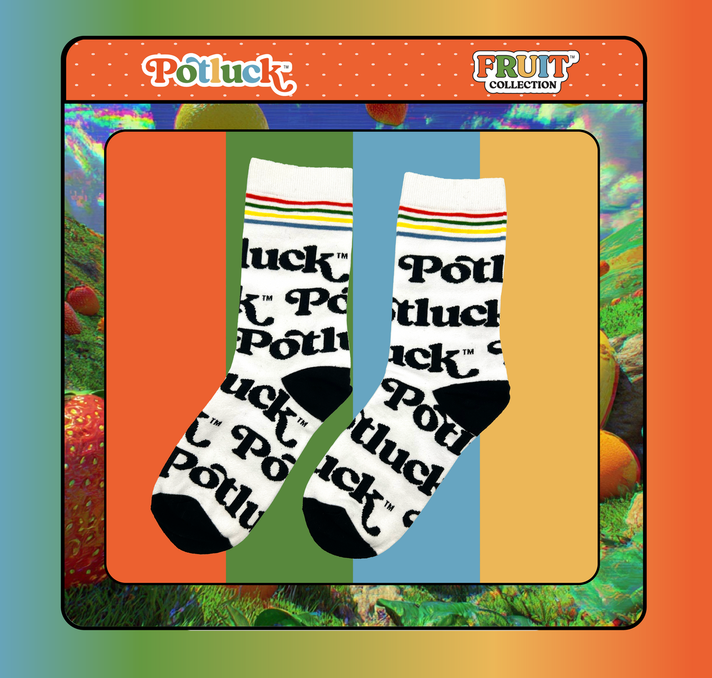 Potluck | Fruit Collection Logo Socks